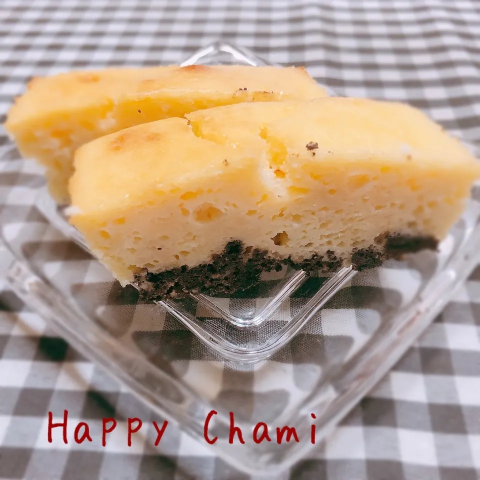 オレオボトムのベイクドチーズケーキ|chamiさん