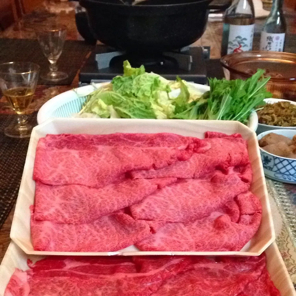 Snapdishの料理写真:♫三河牛すき焼きなう♫|henryさん