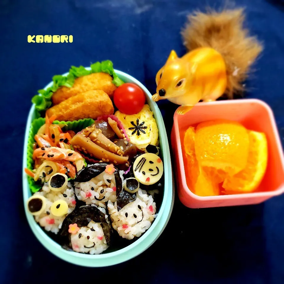 幼稚園遠足弁当～お友だちギュウギュウのり巻き～ハロウィン報告|かのりさん