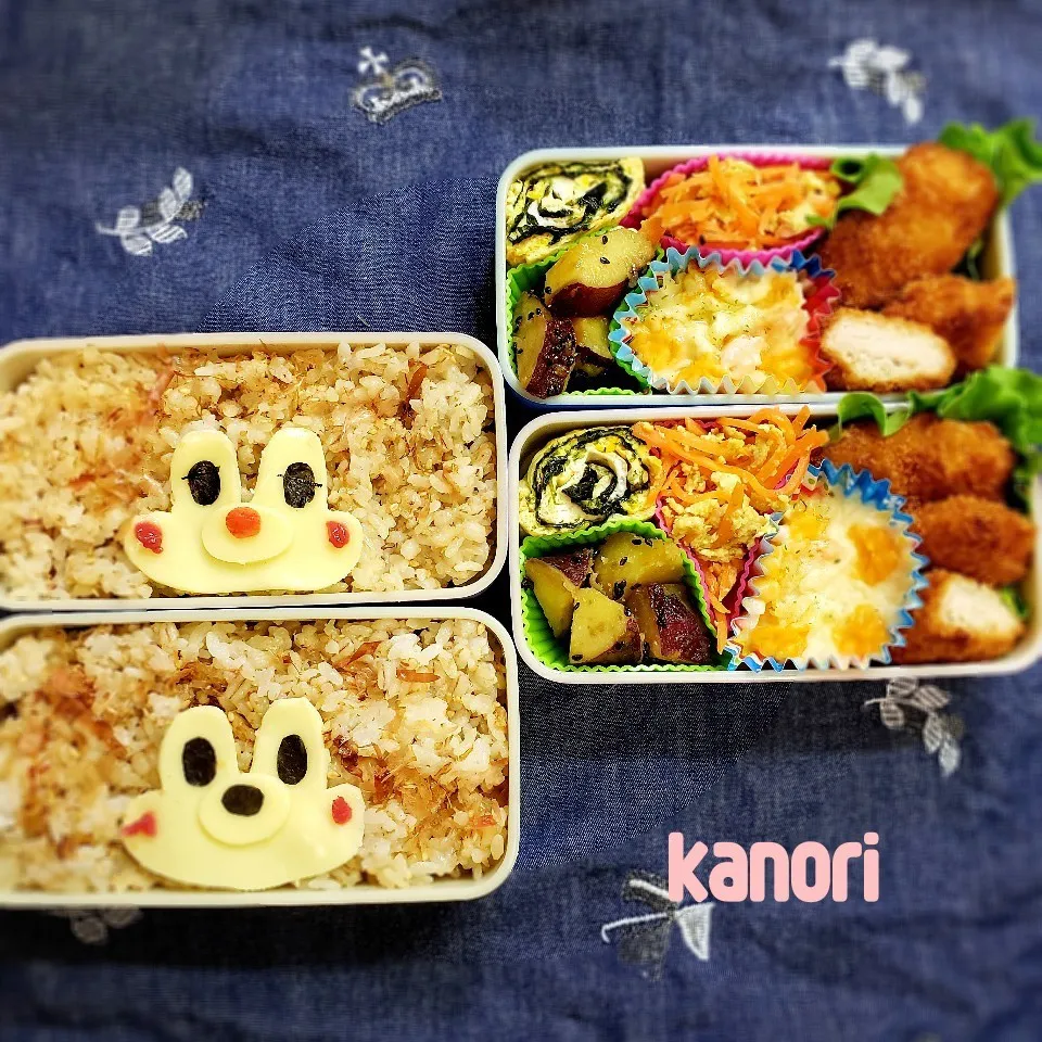 Snapdishの料理写真:チップ&デール？！バレーボール練習試合弁当🐿️|かのりさん