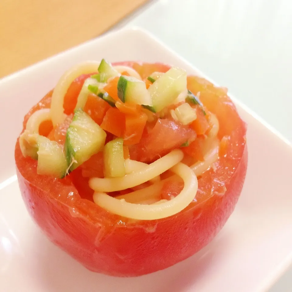 残り物野菜で冷製パスタ|sayuminmamaさん