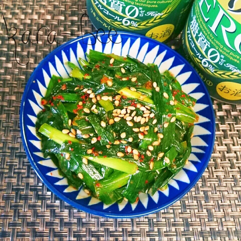 ラーメン屋さん風＊旨辛ニラ漬♪けろはんみどりまつり|からあげビールさん