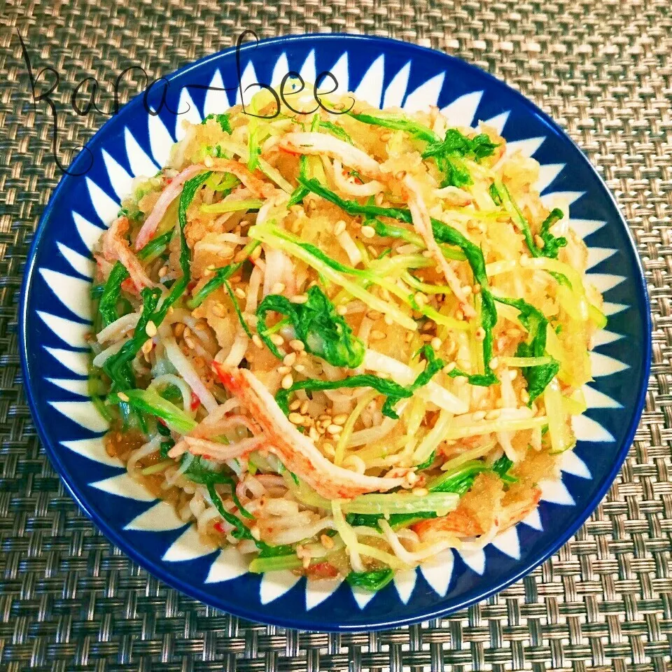 レンジで簡単＊水菜とカニカマのさっぱりおろし和え＊祝とまたん|からあげビールさん