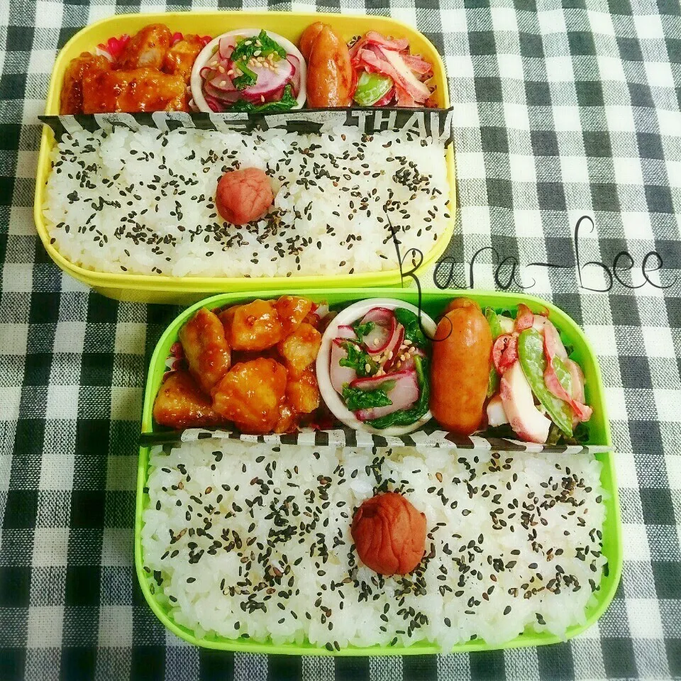 夜のオカズで楽チン(笑)母とムスコのラブラブおソロ弁当|からあげビールさん