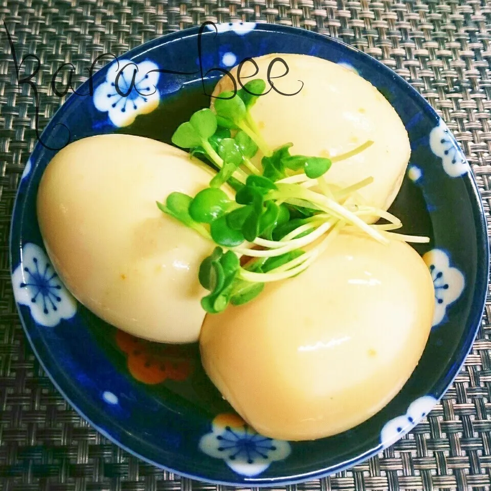 Snapdishの料理写真:簡単おつまみ＊めんつゆ柚子こしょう味玉【祝とまちゃん】|からあげビールさん