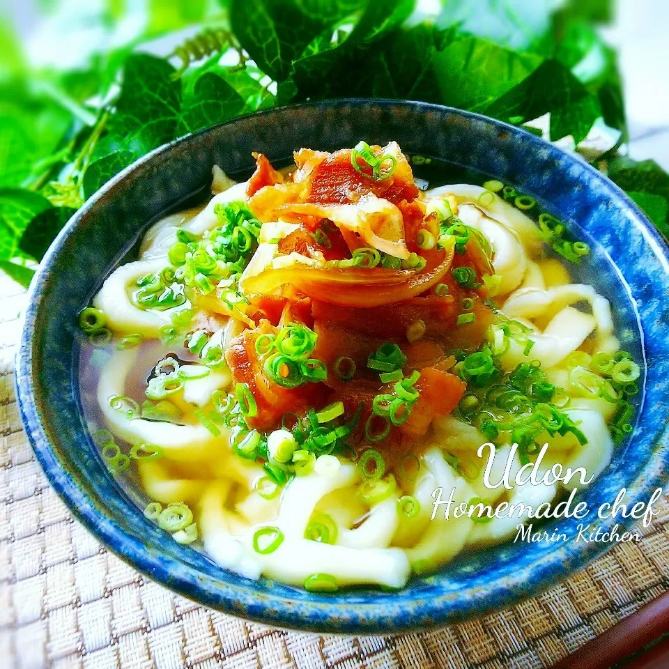 自家製手打ちうどんでかおちゃんちの肉つけうどん♡|マリンさん