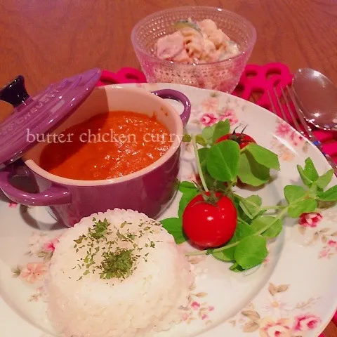  昨日のbutter chicken & マカロニサラダ|はーちゃんさん