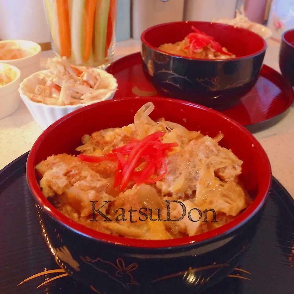 かつ丼&ゴボウサラダ 蓮根プラス|はーちゃんさん