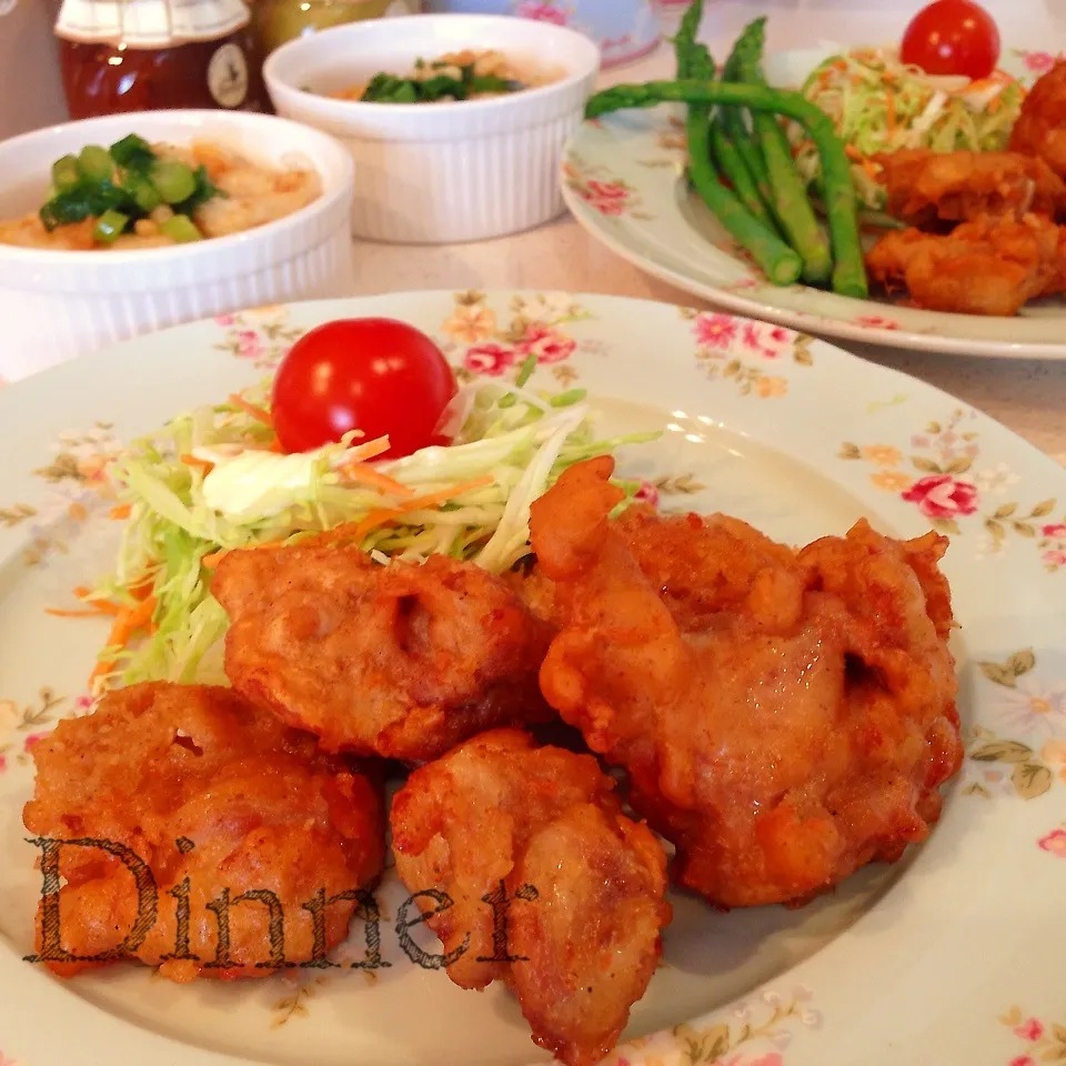 鶏の唐揚げ&揚げ出し豆腐|はーちゃんさん