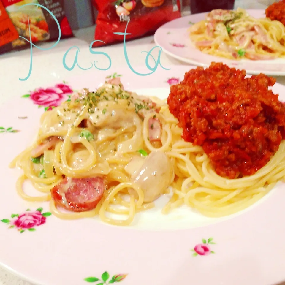 Snapdishの料理写真:Pasta 2種|はーちゃんさん