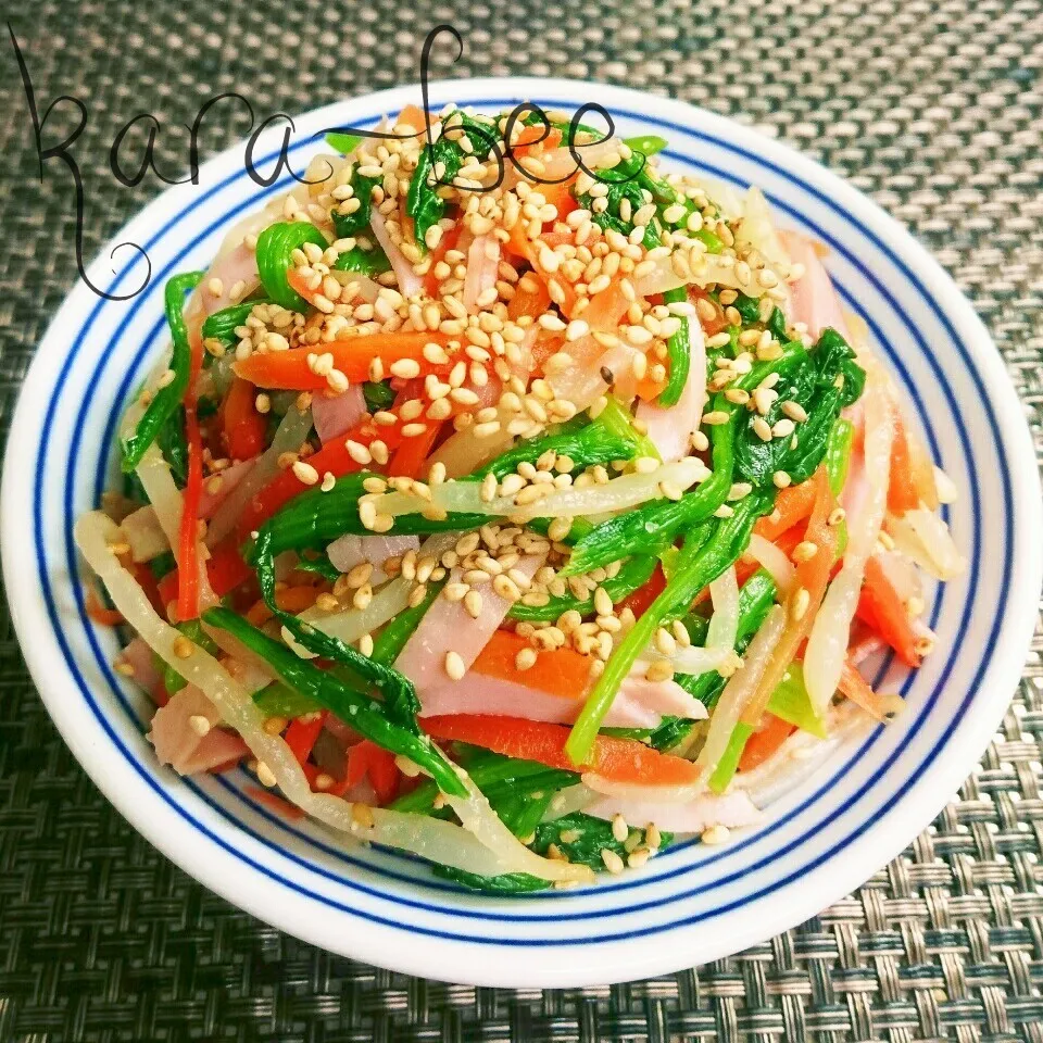 ヘルシーダイエット飯♡三色野菜の胡麻わさポン祝りんちゃん|からあげビールさん