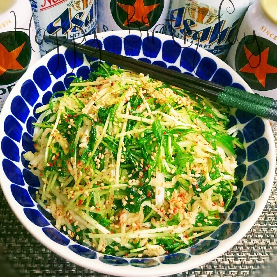 水菜と切り干しのオイキムチ味ハリハリ漬け♡けろはんハピバ|からあげビールさん