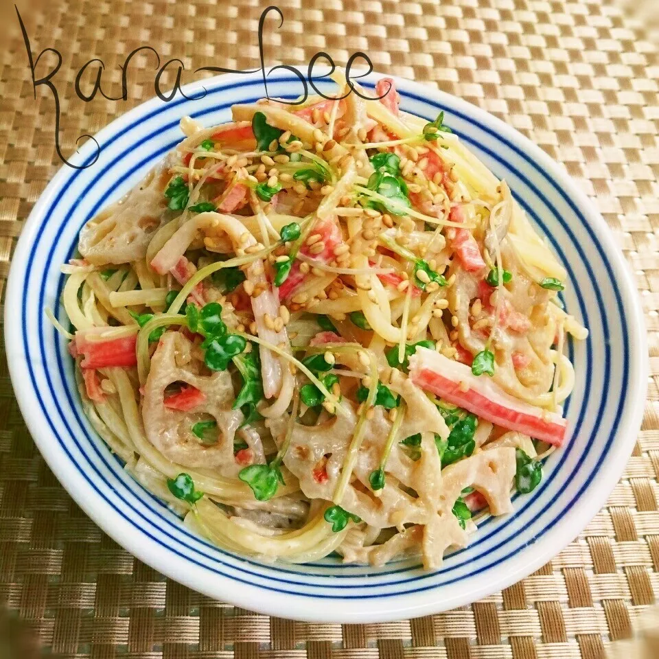 NO包丁!ズボラでも旨いっ♡胡麻ドレきんぴらスパサラ|からあげビールさん