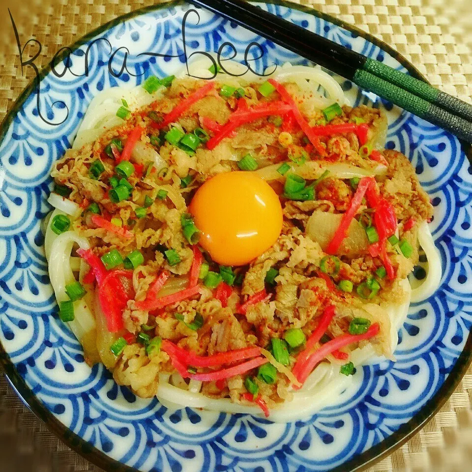 おひとり様ランチ♡簡単旨いっ!ズボラ牛うどーん|からあげビールさん