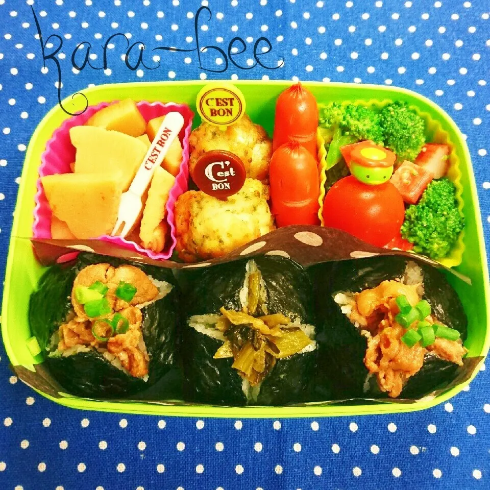 ぱっか～んおにぎりで息子の遠足弁当|からあげビールさん