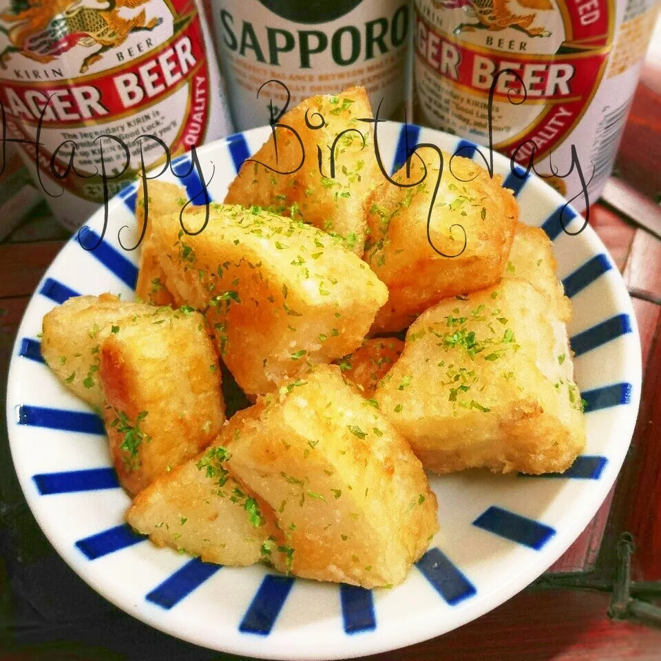 Snapdishの料理写真:かおりんハピバ✨たけのこの青のり竜田でおめでとう|からあげビールさん