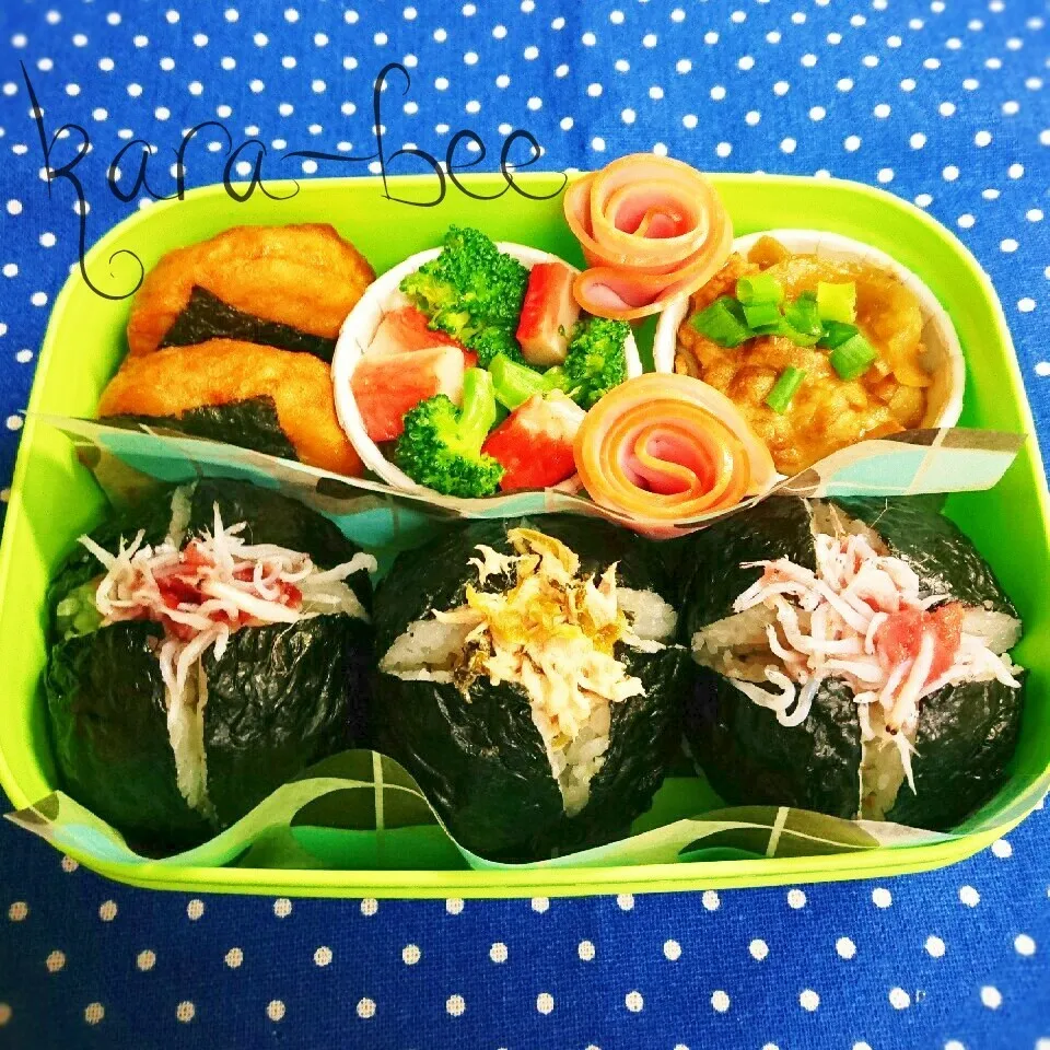 Snapdishの料理写真:パッカーンおにぎりリレー♡今日の学童弁当|からあげビールさん