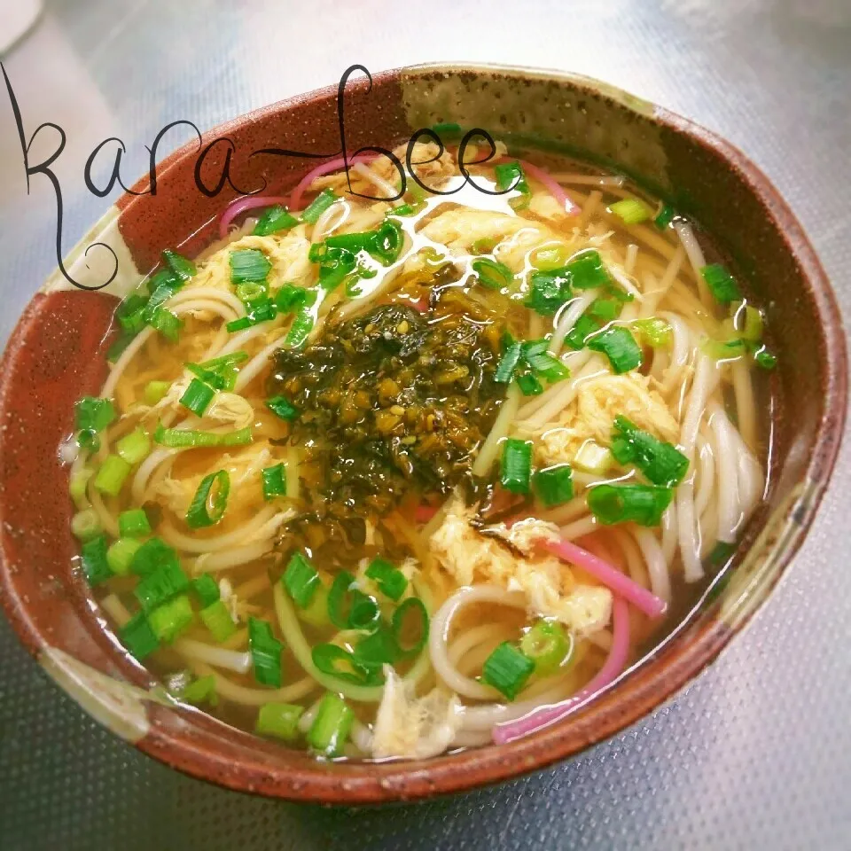 かき玉あんかけ高菜にゅうめんでまりおちゃん祝900|からあげビールさん