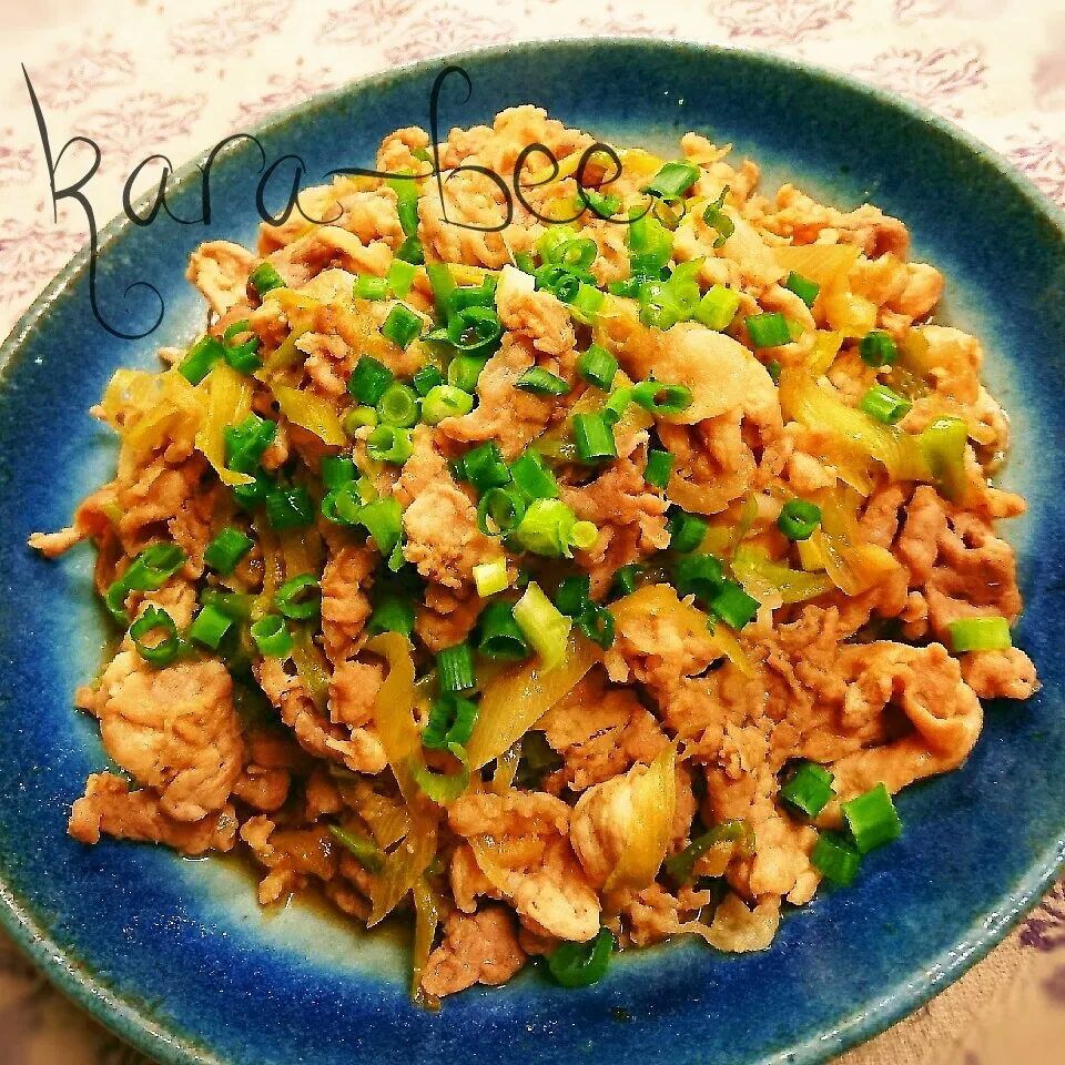 お肉やわらか♡豚こまと長ネギの節約生姜焼き♡隠し味は味噌|からあげビールさん