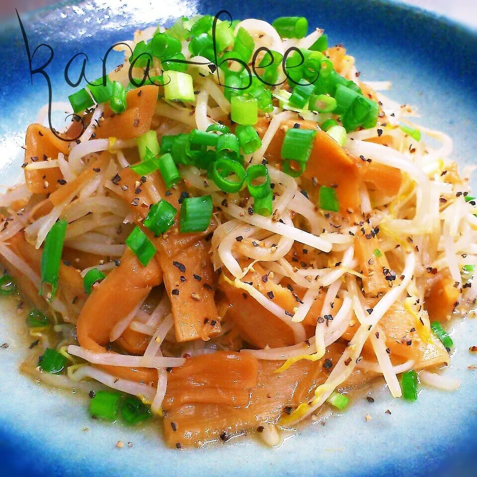 おつまみやラーメンに♡もやしメンマの塩オイスターペッパー炒め|からあげビールさん