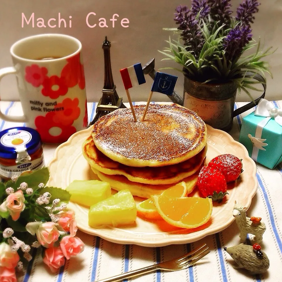 Snapdishの料理写真:話題の♡餅入りパンケーキ♪|Sarryさん