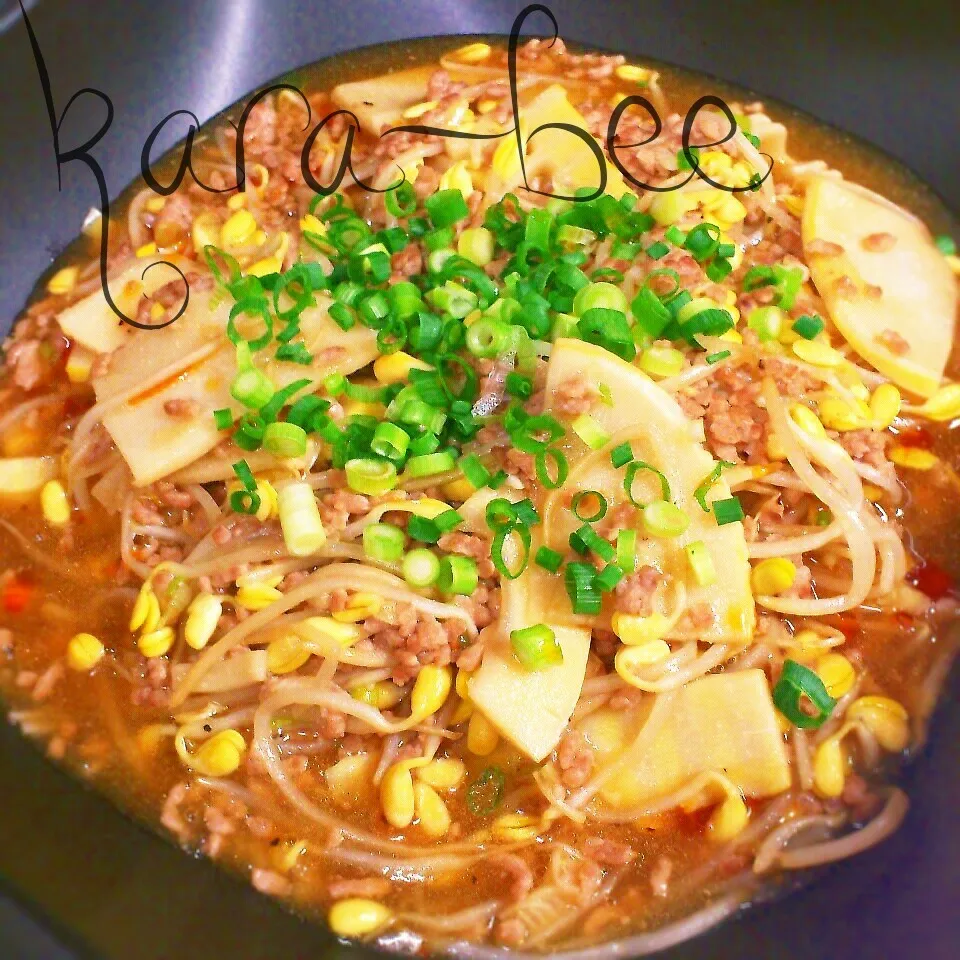 たけのこと豆もやしのオイスターひき肉あんかけ|からあげビールさん