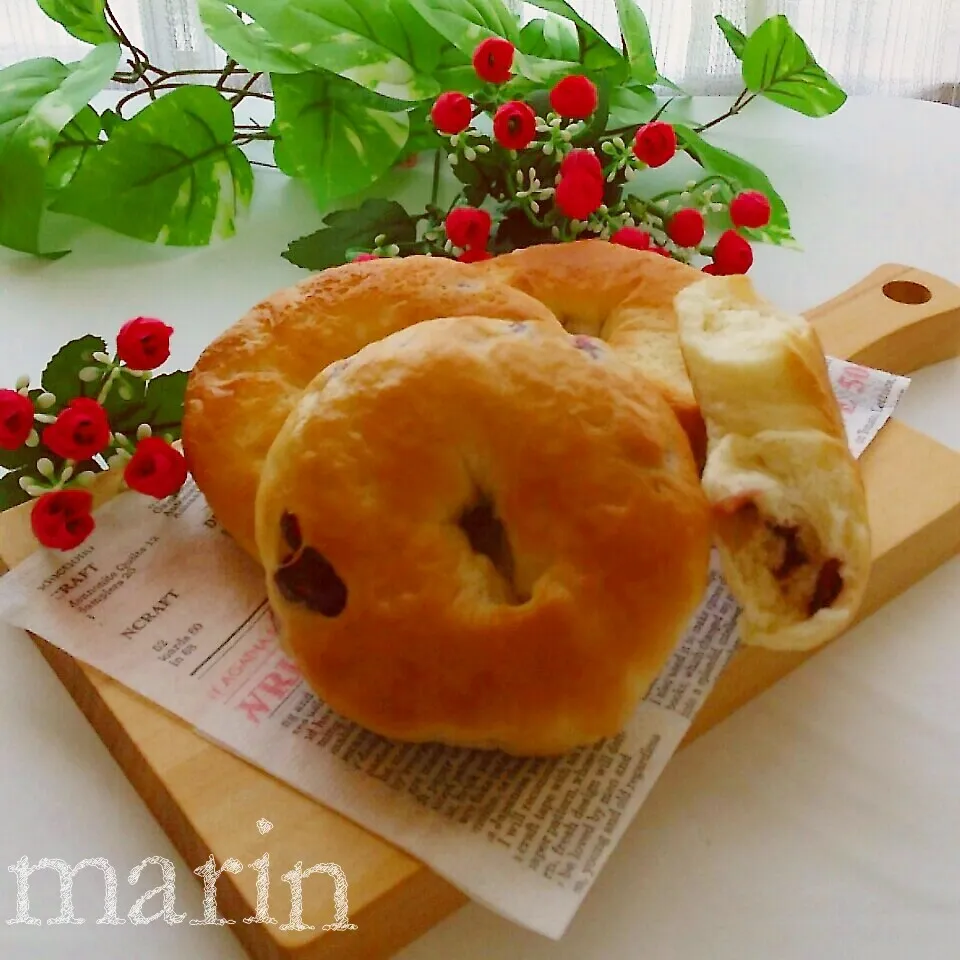 クランベリーベーグル焼き上がりましたぁ(///ω///)♪|マリンさん