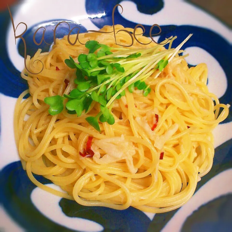 ズボラでも旨い♡ホタテ缶の旨味たっぷりペペロンチーノ|からあげビールさん