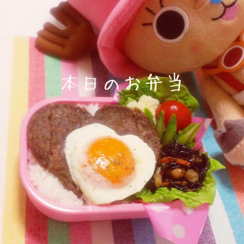 Snapdishの料理写真:チョッパーもビックリ？  * ハートステーキ弁当 *|マリンさん