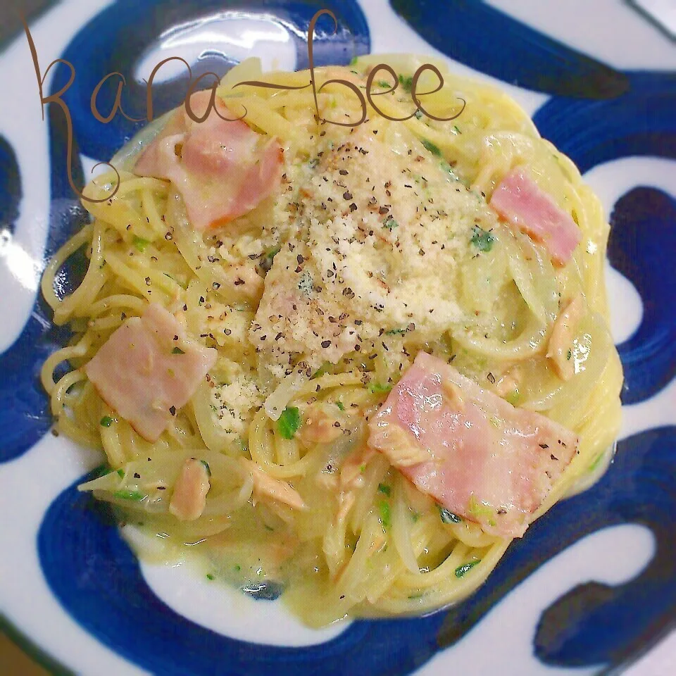 究極ずぼら飯！超簡単♪失敗無しのツナベーコンクリームパスタ|からあげビールさん