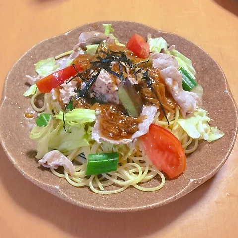 Snapdishの料理写真:和風豚しゃぶパスタ|takarinさん