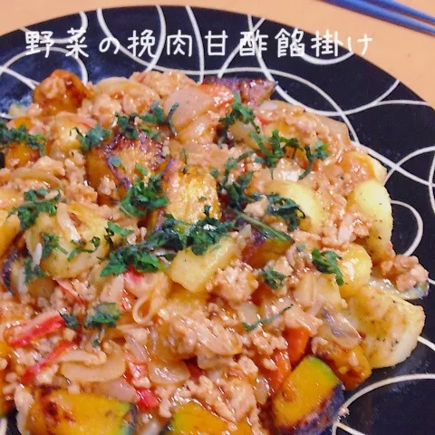 根菜の挽肉餡掛け|takarinさん