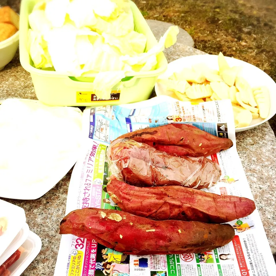 冷凍焼き芋(べにはるか)をBBQで。|tonaさん