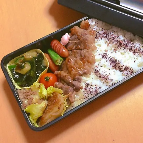 本日のお弁当  お手軽ステーキ弁当|takarinさん