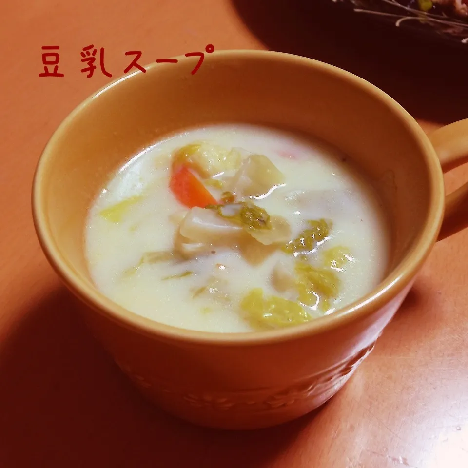 Snapdishの料理写真:白菜の豆乳クリームスープ（レシピ有り）|takarinさん