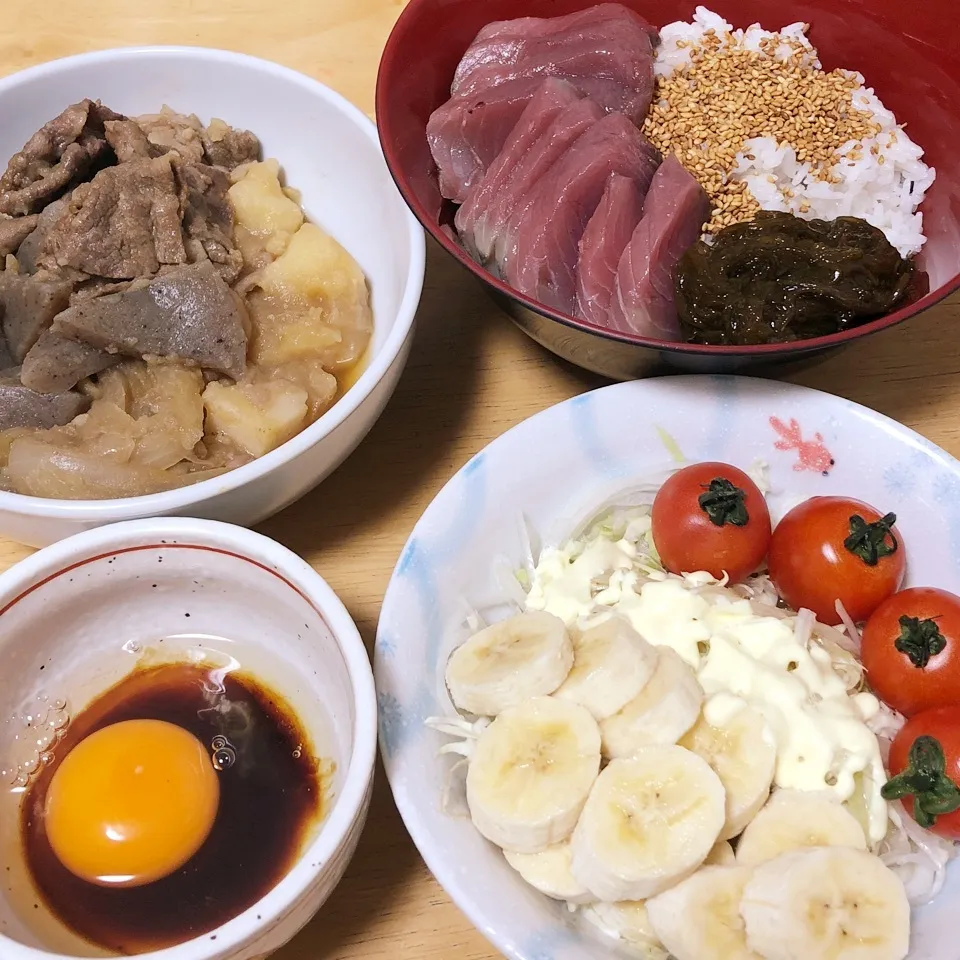 Snapdishの料理写真:シェア丼🐟😅(高知産カツオ)|Makokoさん