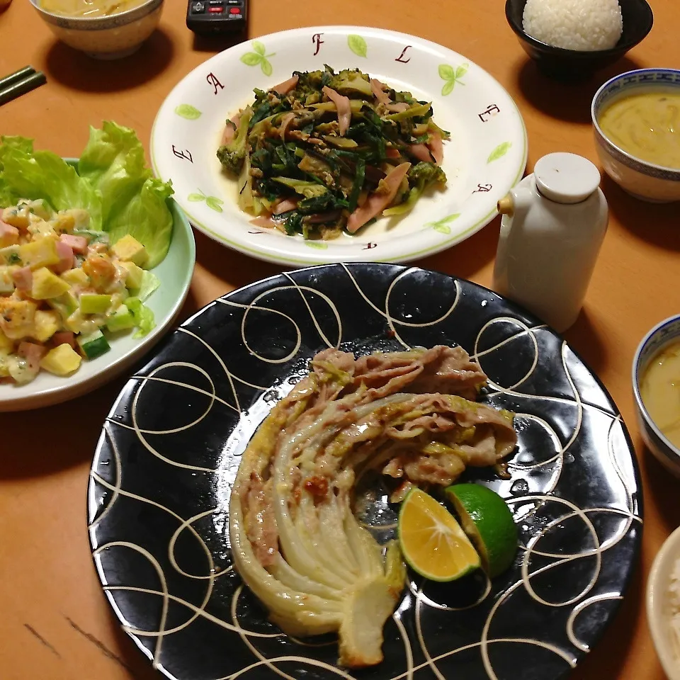 今日のオカズは白菜と豚ロースの挟み蒸し他|takarinさん