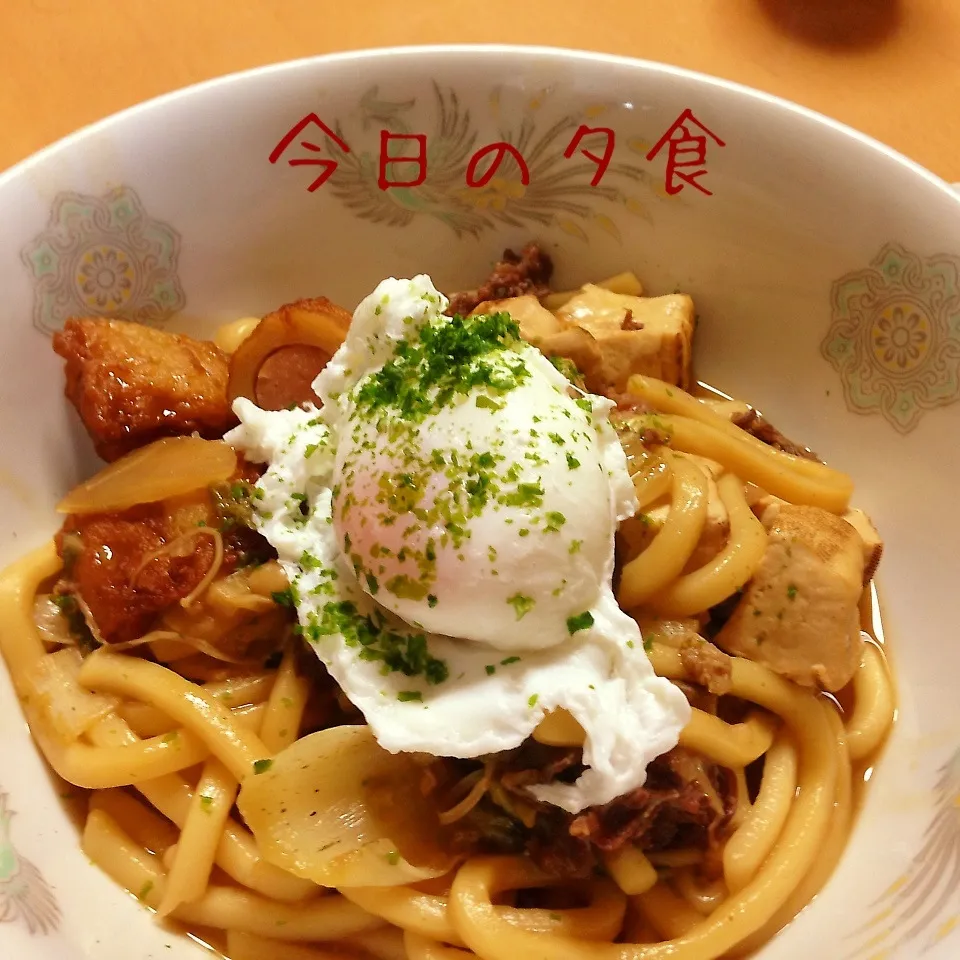 スキヤキ味の煮込みうどん|takarinさん