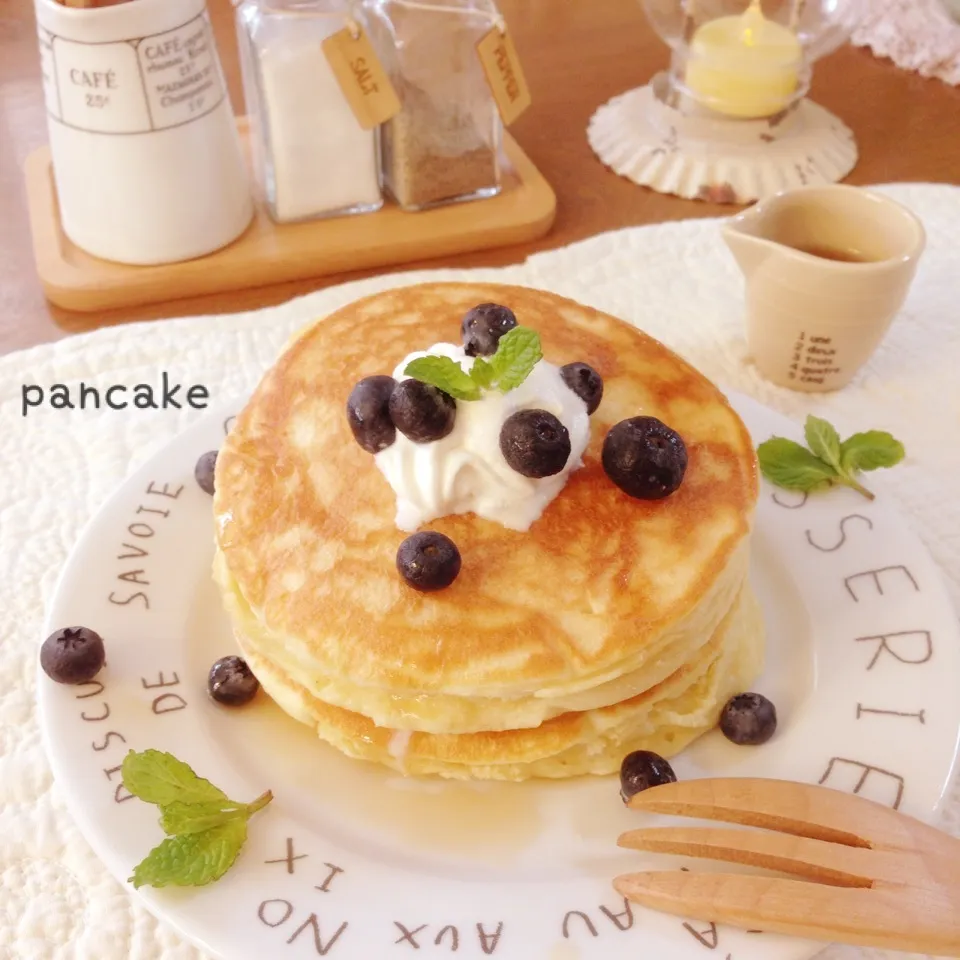 休日のブランチ💛もっちもち💛ブルーベリーパンケーキ💛|party martyさん