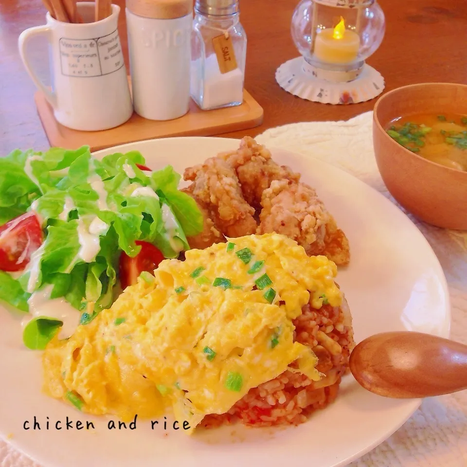 炊飯器にお任せ♥ヘルシー♥簡単チキンライス|party martyさん