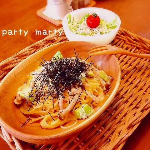 アボカドと明太子のクリームパスタ♪|party martyさん