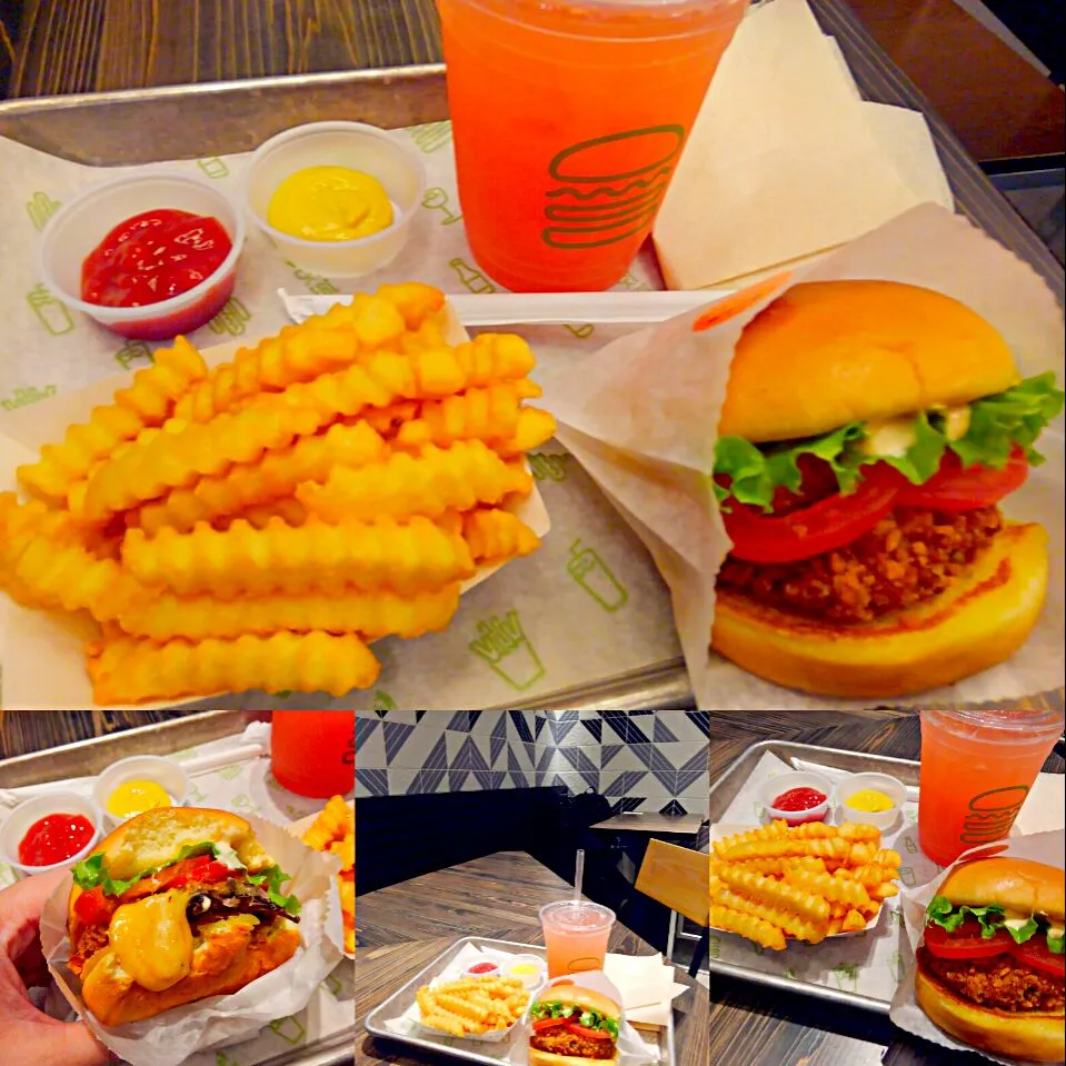 シェイクシャックのシュルームバーガー＆ピンクレモネード＆フライ　#ShakeShack|うたかた。さん