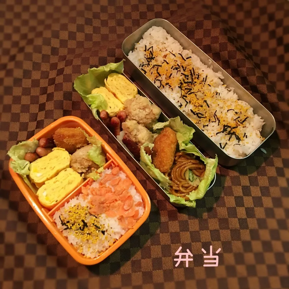 自分と娘の寝坊弁当|たーー！さん