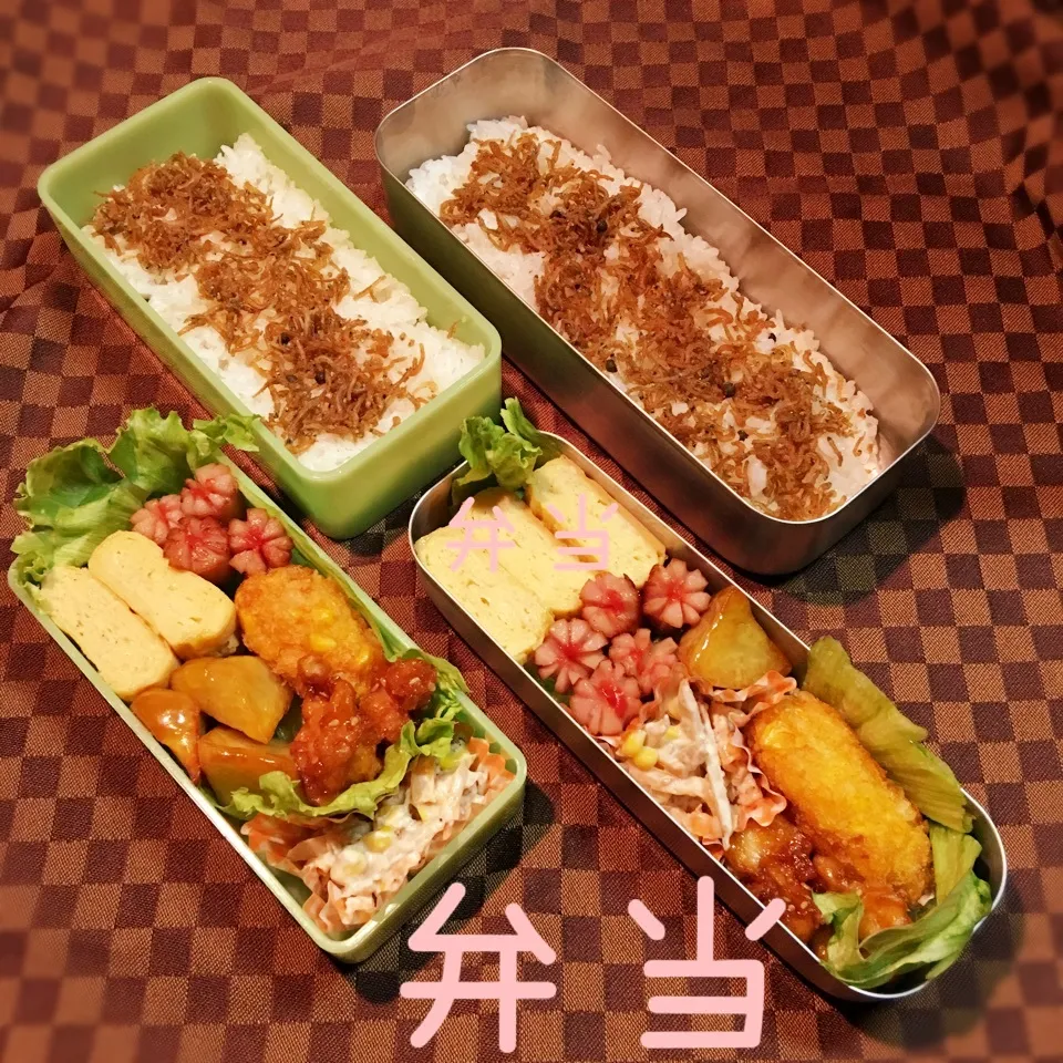 自分と娘の弁当|たーー！さん