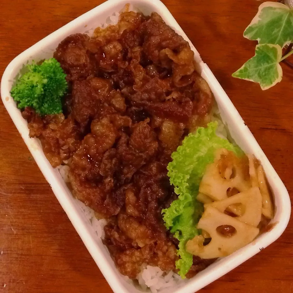 Snapdishの料理写真:牛甘辛丼弁当|なつこいっきママさん