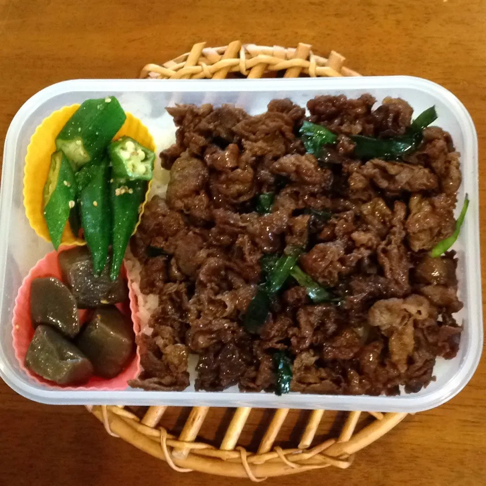 牛肉の甘辛のっけ弁当|なつこいっきママさん