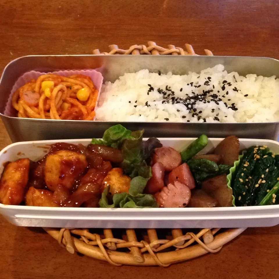 Snapdishの料理写真:ささみチャップ弁当|なつこいっきママさん