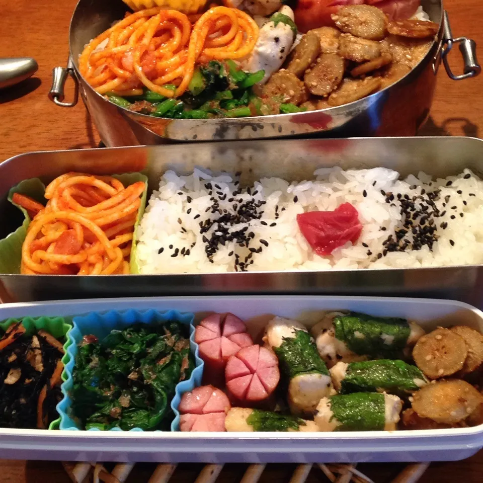 Snapdishの料理写真:ささみシソ巻きソテー弁当|なつこいっきママさん