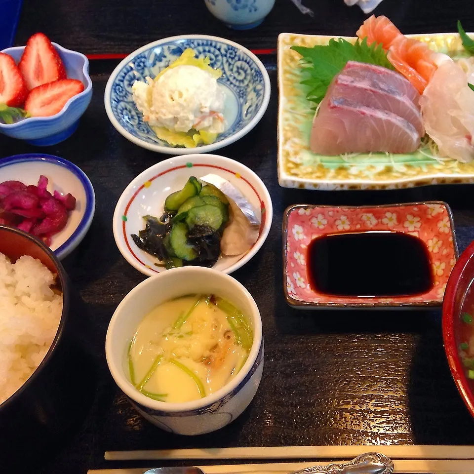 一人お祝いお刺身定食|なつこいっきママさん