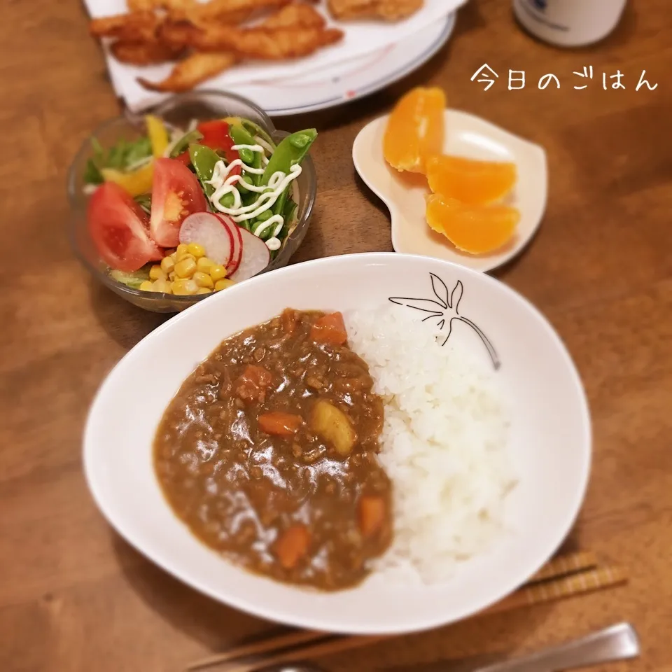 Snapdishの料理写真:ひき肉カレー|teritamagoさん